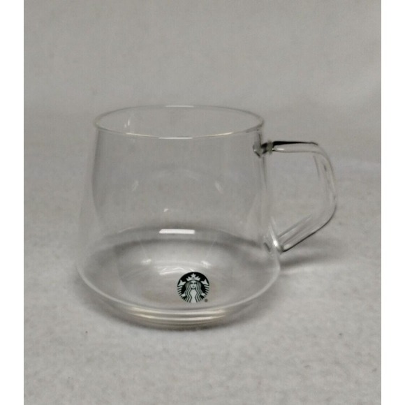 Starbucks Clear Glass Coffee Mug 16 Oz 473 mL Unique Tapered Design Durable - Picture 7 of 10
